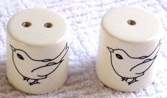 Mini Salt and Pepper Shakers with bird - Locally produced