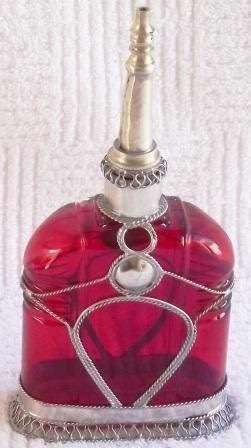 Handmade Imported Moroccan Perfume bottle (Red)