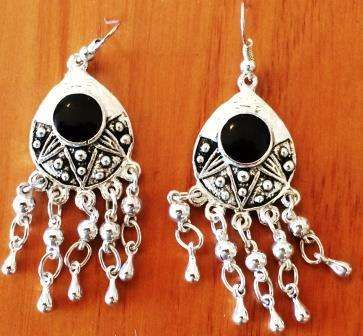 Moroccan style Black drop earrings