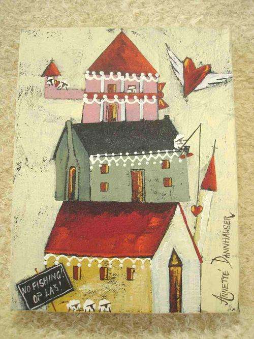 Original Annette Dannhauser No Fishing Hothouses Painting