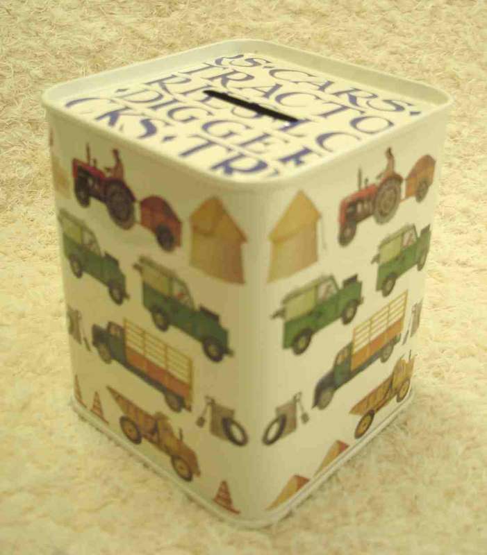Tractor Men at work Money Box Tin