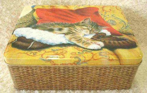 Square bakery cat tin