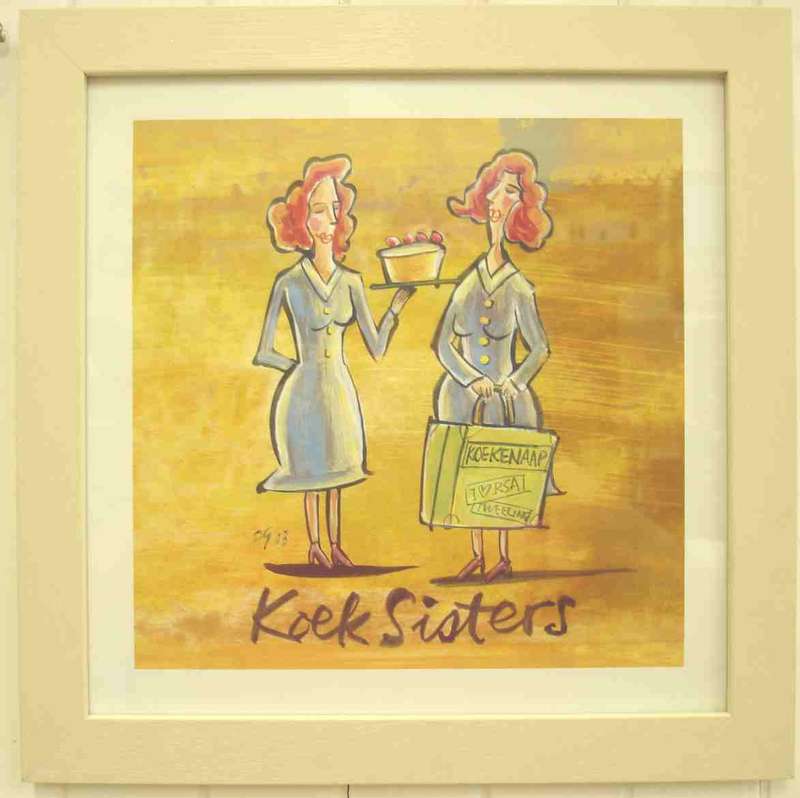 Framed Frans Groenewald Koeksisters Print