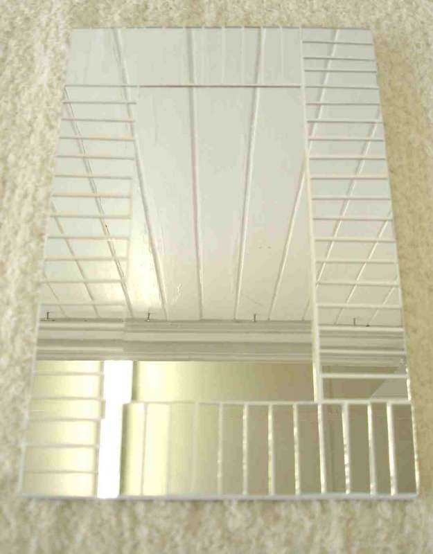 White striped mosaic mirror