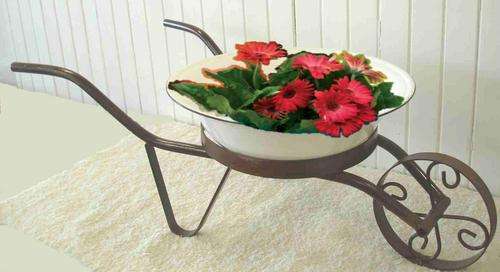Wheelbarrow flower bowl