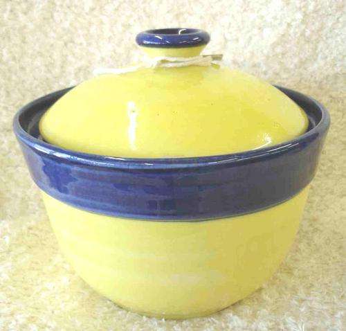 Yellow & blue pot (medium) - 21 x 13 cm