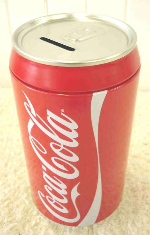 Big Coke can money box tin