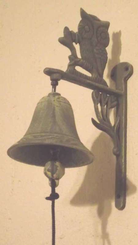Green brown Owl door bell