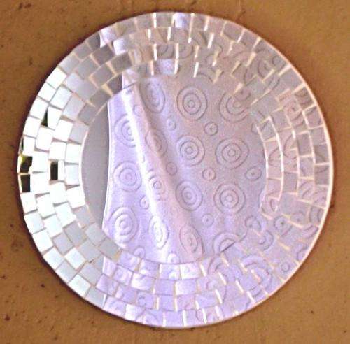 Round plain border 20 cm mosaic mirror