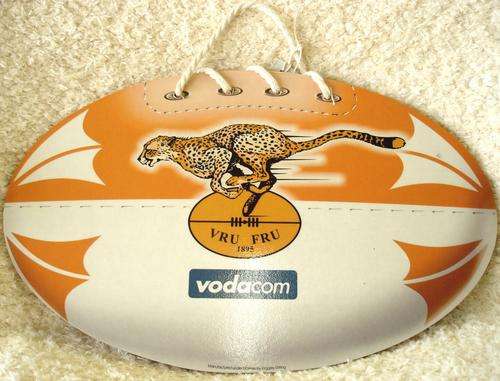 Cheetahs rugbyball wall hanging - 37,5 x 24 cm