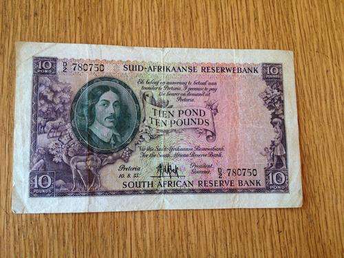 MH De Kock Ten Pound Note 1955