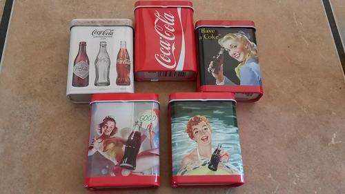 Set of 5 x Coca Cola tins
