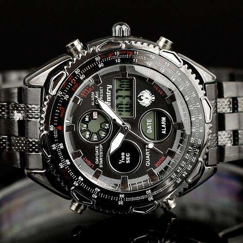 Mens Watch - Sports Army AVIATOR Wrist Watch Black - FREE DELIVERY