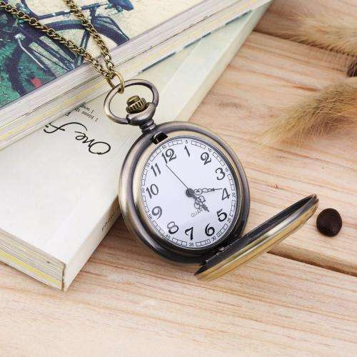 Vintage Antique 4.5cm Size Silver,Gold or Bronze Polish Quartz men Pocket Watch Stainless Steel Quar