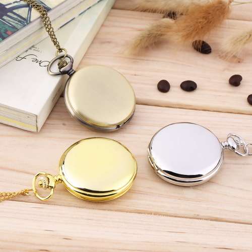 Vintage Antique 4.5cm Size Silver,Gold or Bronze Polish Quartz men Pocket Watch Stainless Steel Quar