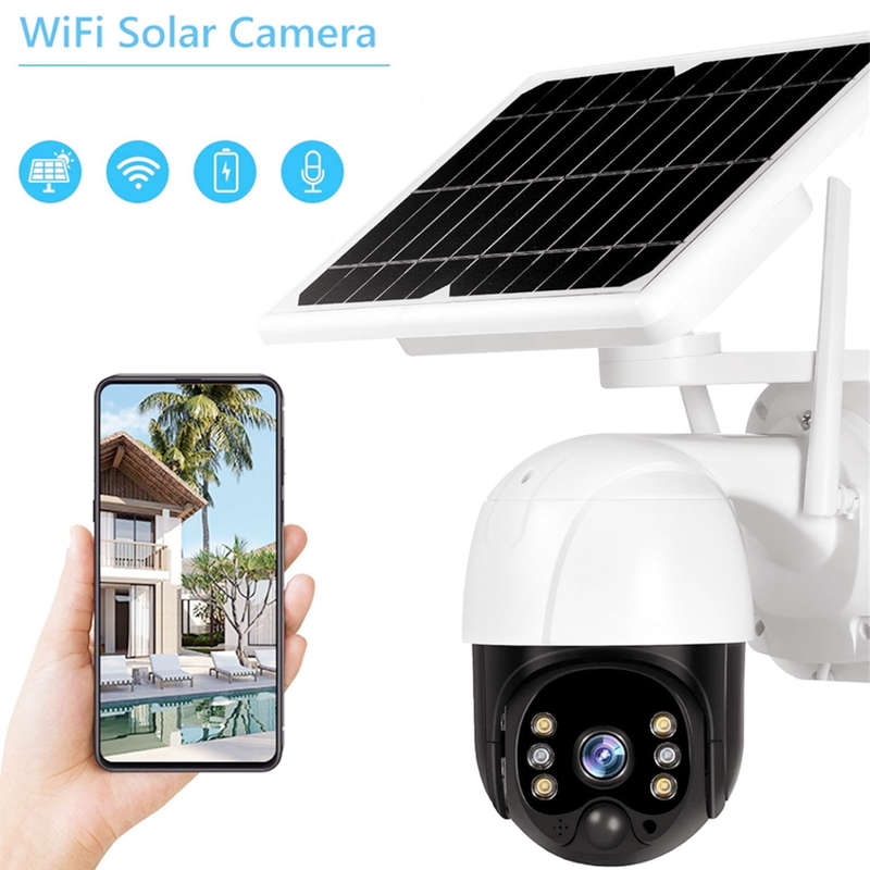 Solar camera outdoor security camera with solar panel
