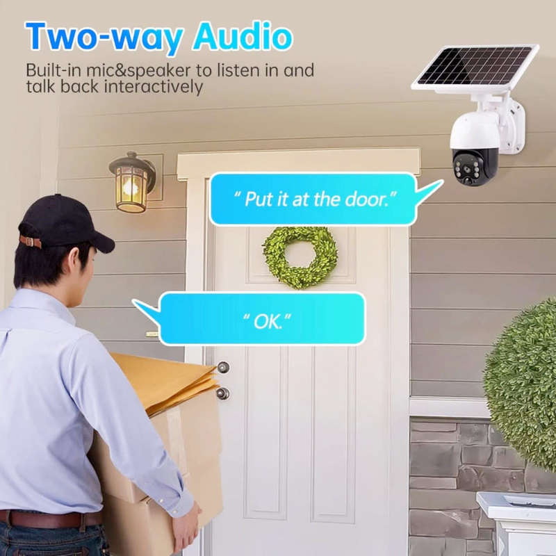 Solar camera outdoor security camera with solar panel
