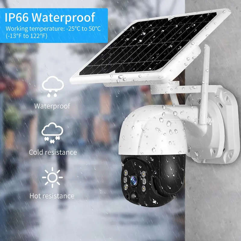 Solar camera outdoor security camera with solar panel