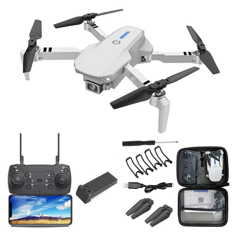 E88 drone with dual cameras mini foldable drone for hiking and camping shooting scenery