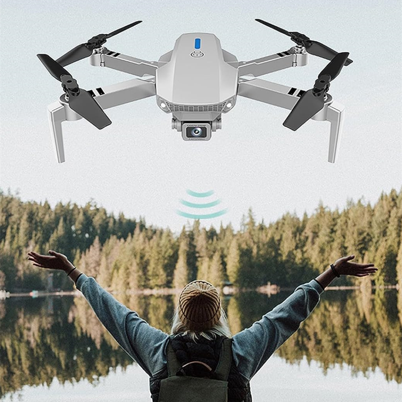 E88 drone with dual cameras mini foldable drone for hiking and camping shooting scenery