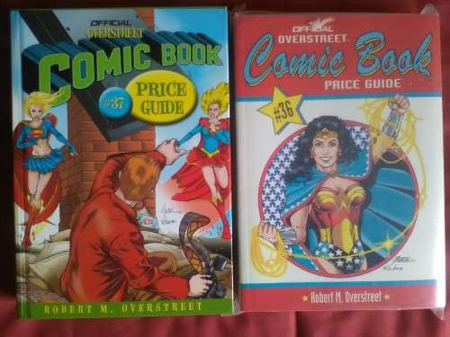 2 x Overstreet Comic Price Guide: Editions #36 (SC) and 37 (HC) (near mint condition)