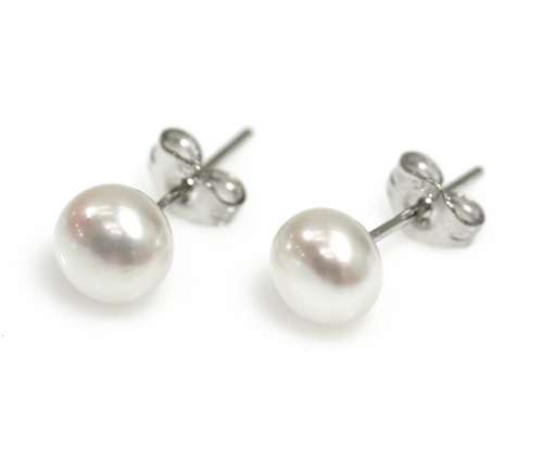 925 silver 6-7mm Pearl earrings