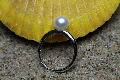 925 silver 7-8mm Pearl ring