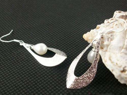 925 silver 7-8mm Pearl earring (Bohemian Style)
