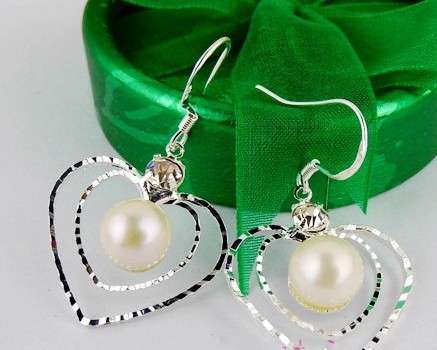 925 silver 7-8mm zircon Pearl earrings