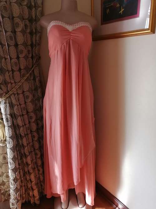 Peach Sweetheart Evening Dress