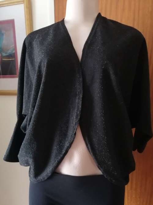 Black Cardigan With Silver Shimmer
