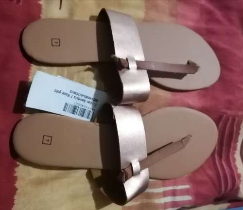 Rose Gold T-bar Sandals