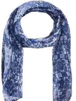 Womens Navy Print Scarf