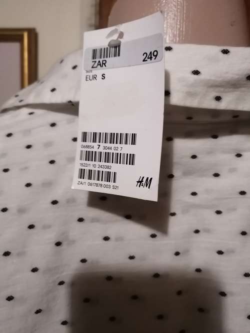Black Polka Dot White Top