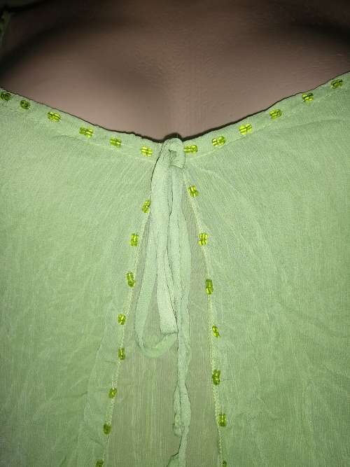Pale Green Top With Bead Detail