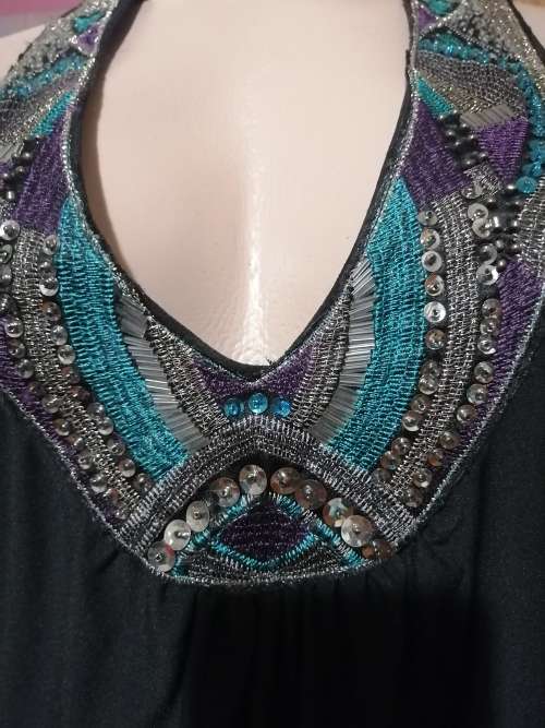 Black Top With Sequins Detail