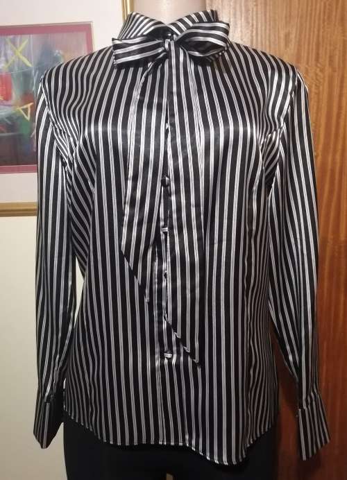 Black and white Stripe Ladies shirt