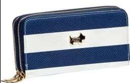 Navy and White Zipper Purse - Bags By Brad Scott