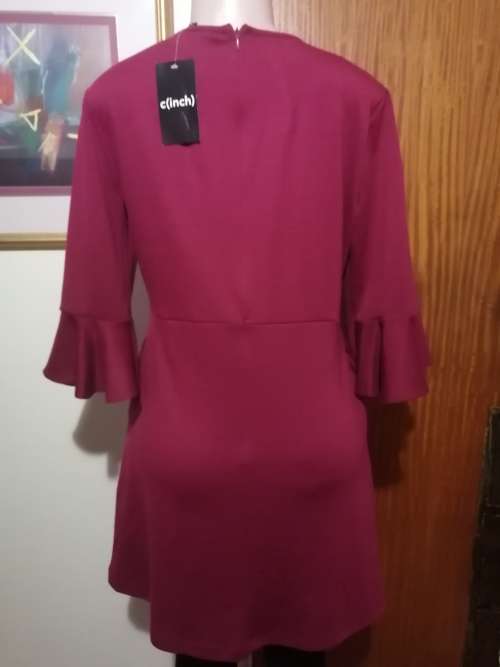 Maroon Dress With Bell Sleeve