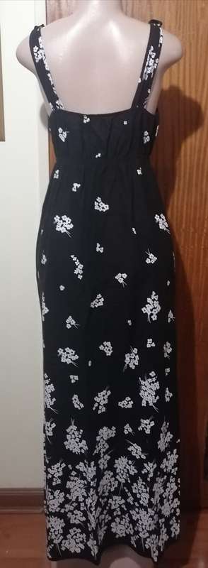 Black Sun Dress With White Flowers