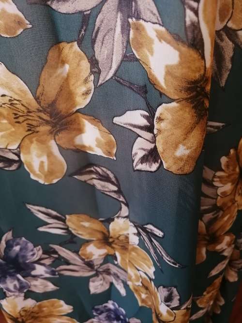 Green Floral Chiffon Maxi Dress