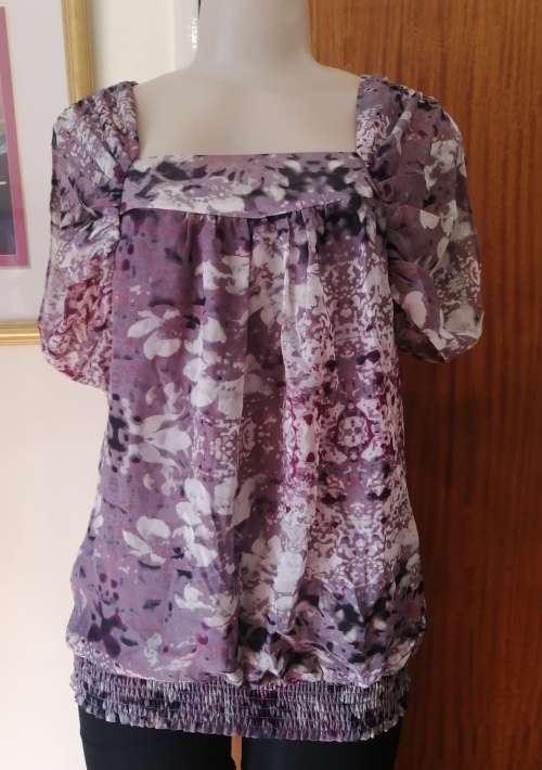 Purple and White Lined Vera ModaTop