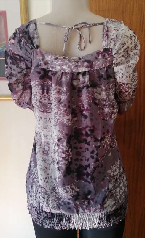 Purple and White Lined Vera ModaTop