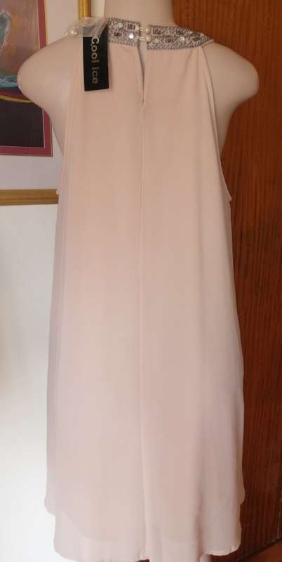 Peach Dress With Pretty Round Collar
