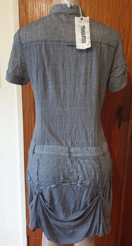 Grey Distressed Style Casual Dress