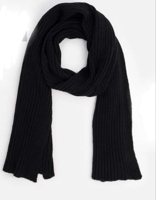 Woolworhs Black Ribbed Scarf