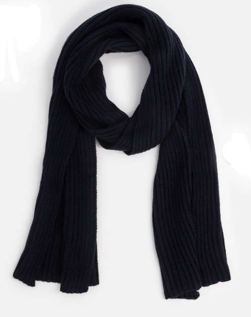 Navy Ribbed Scarf