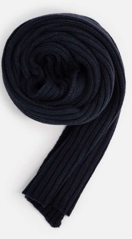 Navy Ribbed Scarf