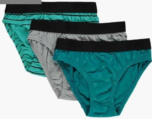 Aqua Pattern Print Cotton Rich Briefs 3 Pack