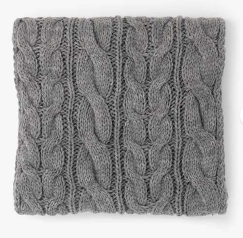Grey Chunky Cable Knit Snood